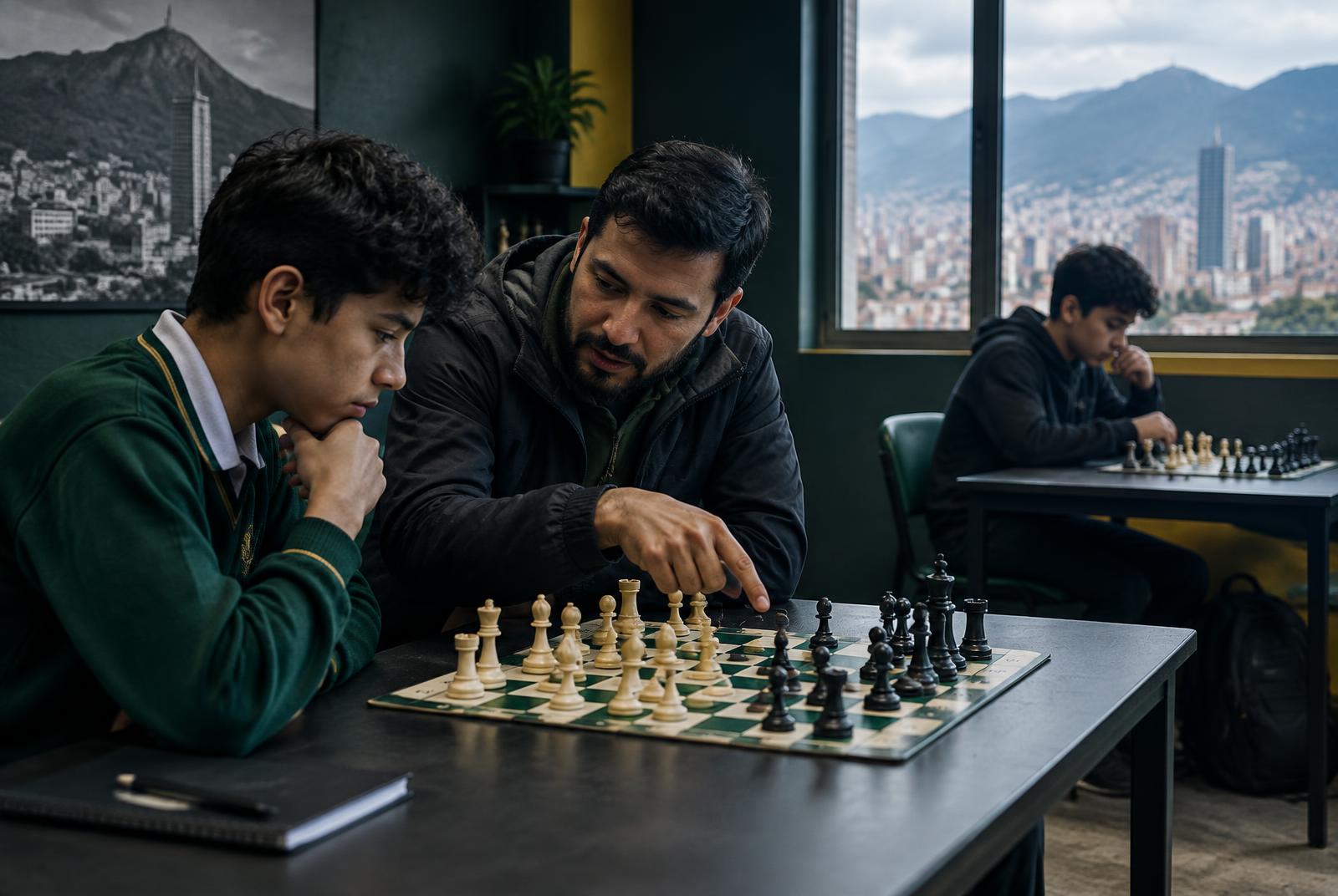 Visualización conceptual de estudiantes con distinto nivel de acompañamiento ajedrecístico